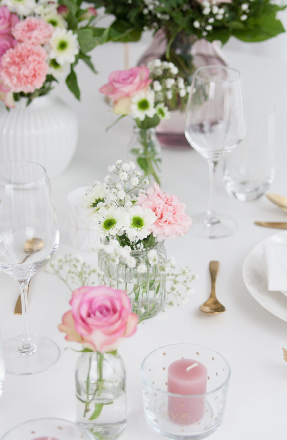 Tischdekoration romantisch Hochzeit Valentinstag