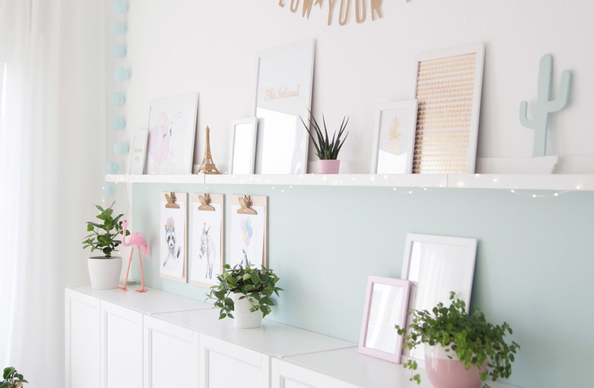 Kinderzimmer einrichten mit mint und gold