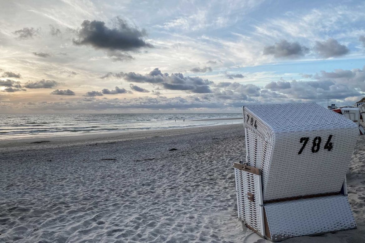 Sylt Foto Strandkorb abends