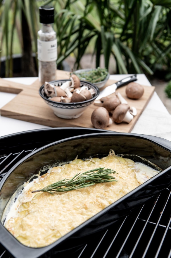 Kartoffelauflauf auf Gasgrill