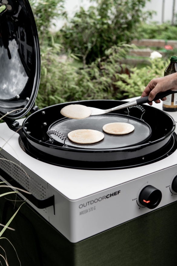Pfannkuchen auf Grill